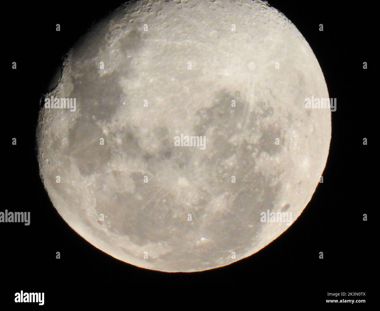 The full moon isolated in the night sky Stock Photo - Alamy