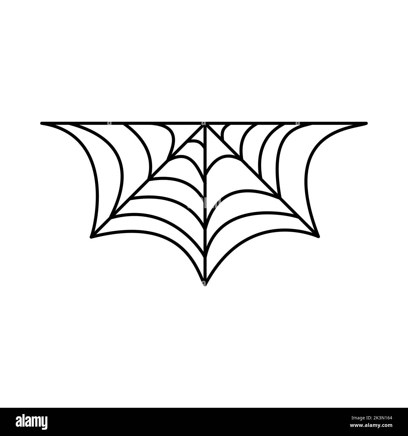 Spider web. Halloween hand drawn cobweb. Vector illustration isolated on white. Stock Vector