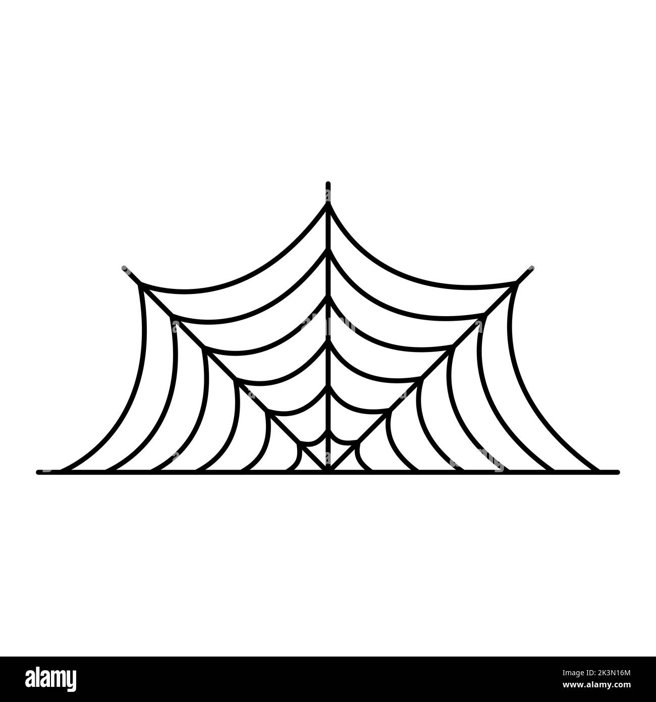 Spider web. Halloween hand drawn cobweb. Vector illustration isolated on white. Stock Vector