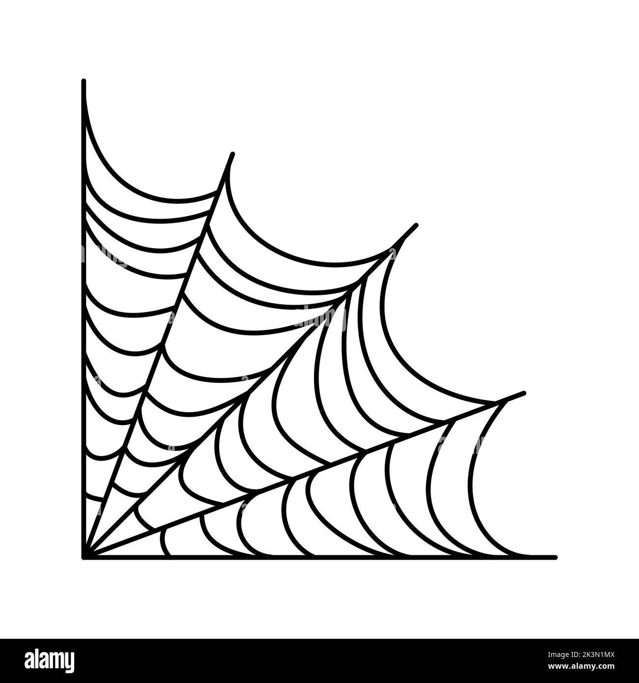 Spider web icon. Circle cobweb vector silhouette. Spiderweb clip art. Flat  vector illustration. Stock Vector