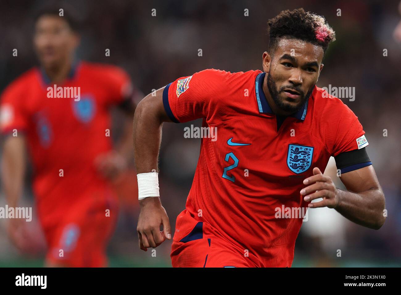 London, UK. 26th Sep, 2022. Reece James of England looks on. England v Germany, UEFA Nations league International group C match at Wembley Stadium in London on Monday 26th September 2022. Editorial use only. pic by Andrew Orchard/Andrew Orchard sports photography/Alamy Live News Credit: Andrew Orchard sports photography/Alamy Live News Stock Photo