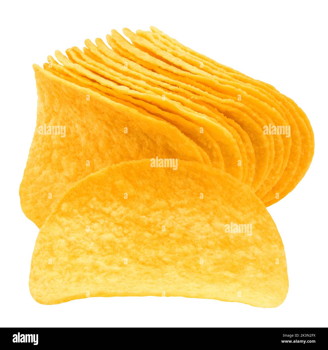 Cart Path Chip potato chips isolated on white background, clipping path, full depth of ...