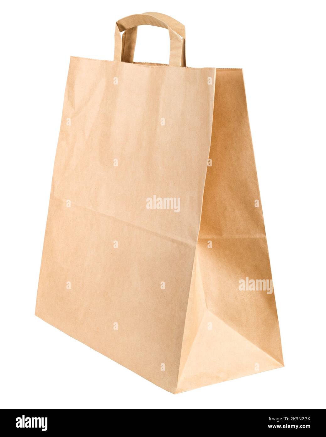 Brown paper bag isolated on white background, clipping path, full depth of field Stock Photo