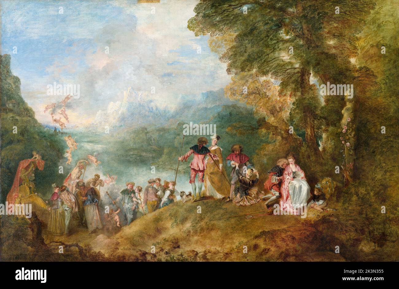 The Embarkation for Cythera, 1717, Painting by Jean-Antoine Watteau Stock Photo