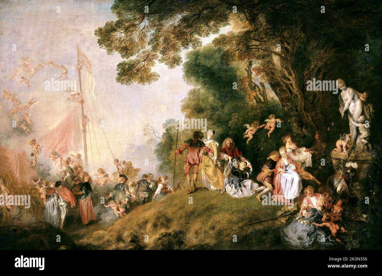 Pilgrimage to Cythera, c. 1718–1719, Painting by Jean-Antoine Watteau Stock Photo