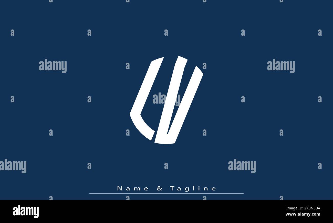Alphabet letters Initials Monogram logo LV , VL Stock Vector