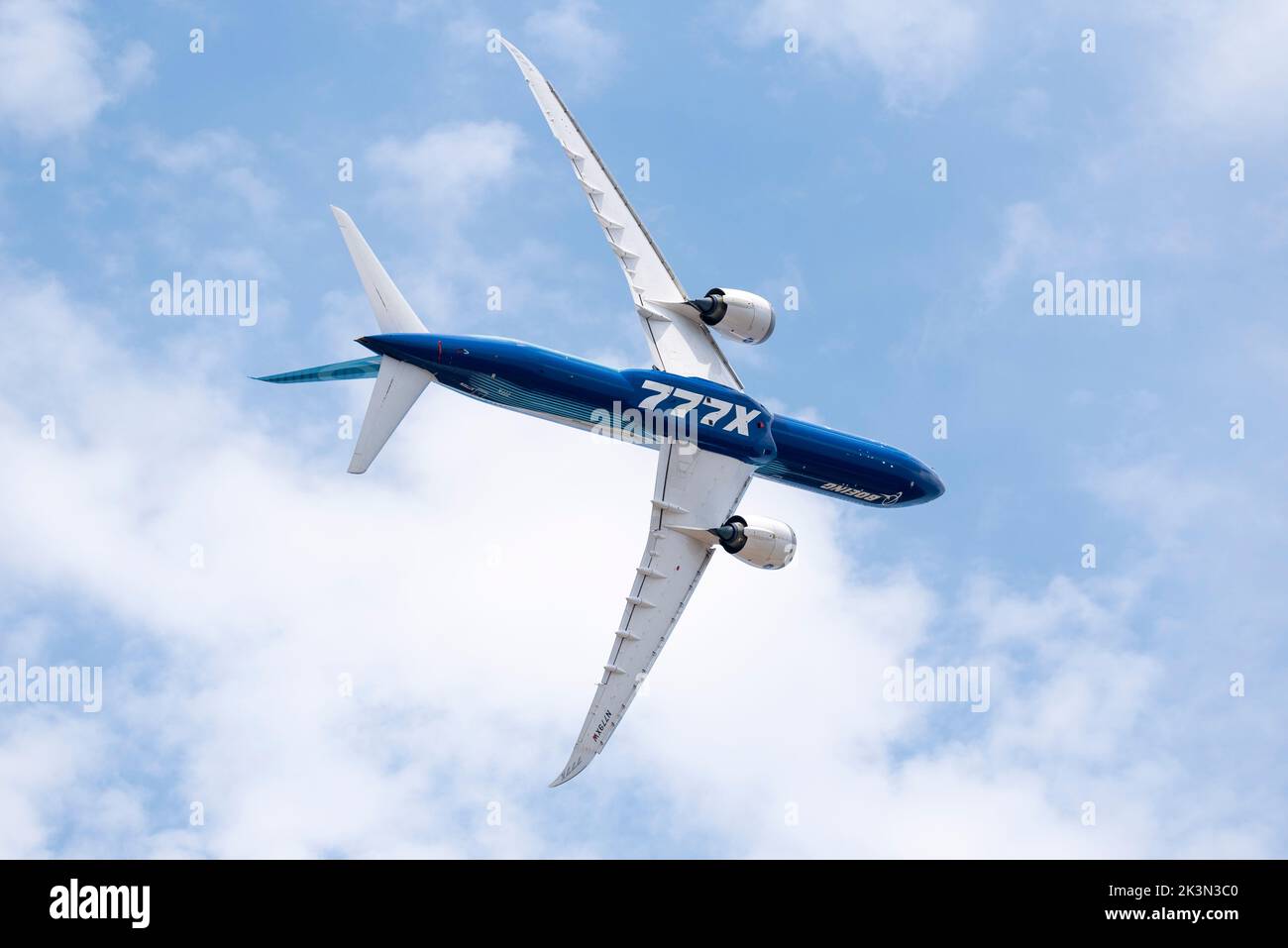 Boeing 7779, also known as 777X, airliner jet plane displaying at