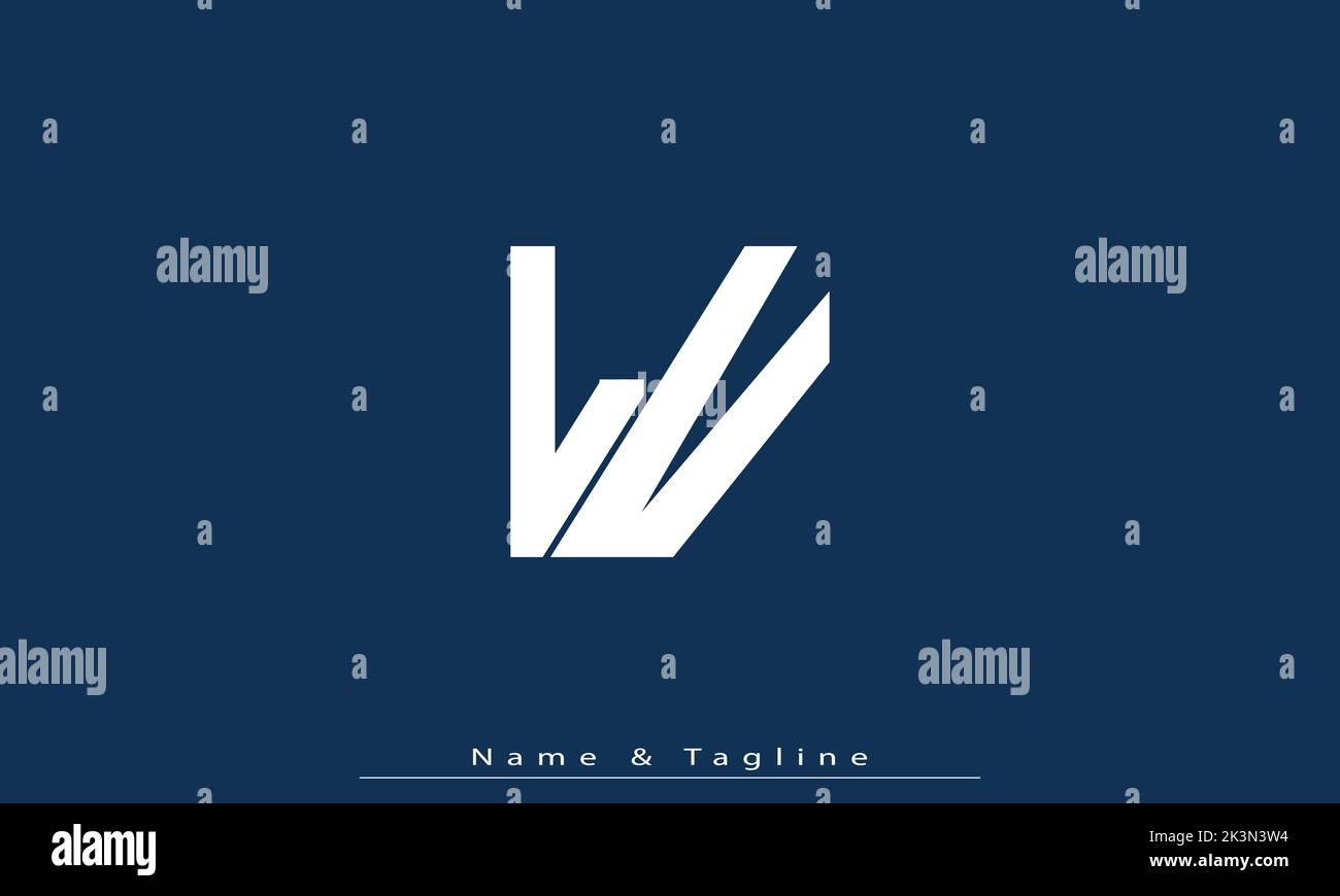 LV L V Dotted Letter Logo Design with Blue Background. Stock