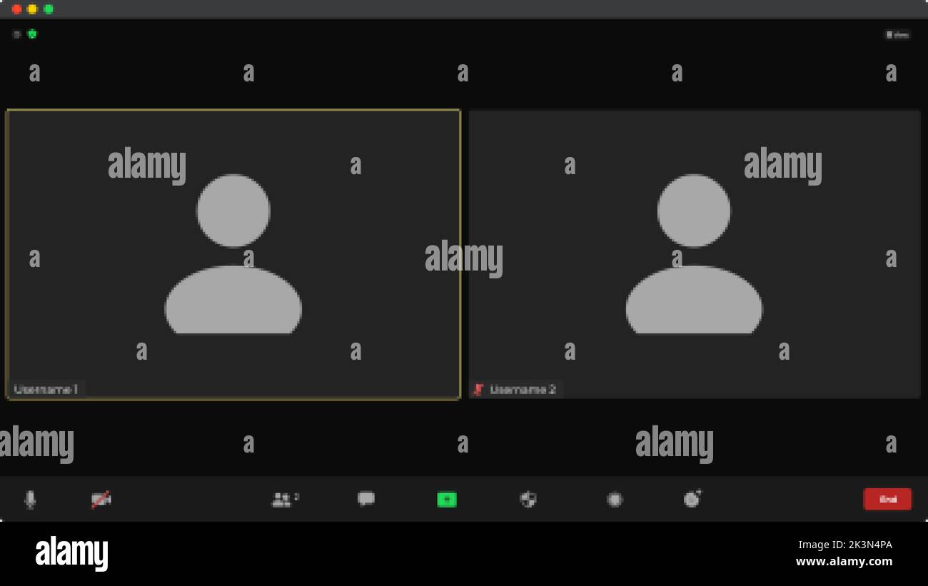 Video conference calls window overlay. User web video call window. Video conference icon. Mockup