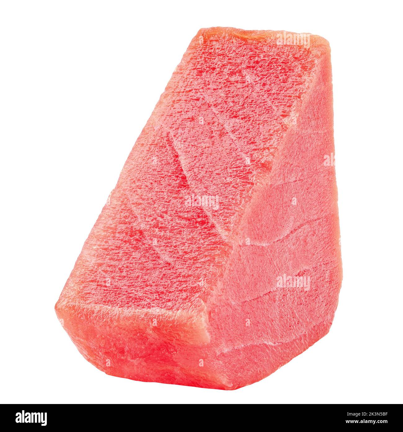 raw tuna steak, fish isolated on white background, clipping path, full depth of field Stock Photo