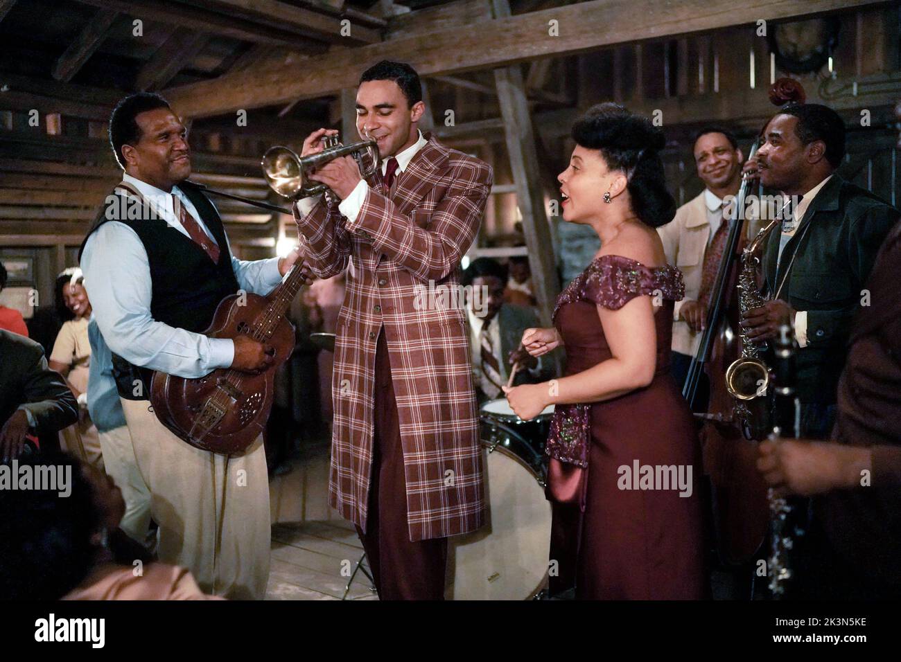 A JAZZMAN'S BLUES, front, from left: Rob Wood, Austin Scott, Amirah