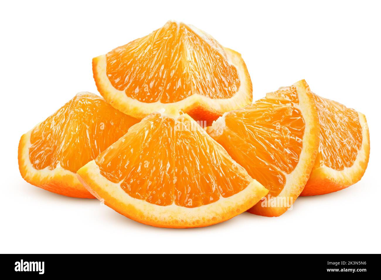 orange slice isolated on white background, clipping path, full depth of field Stock Photo