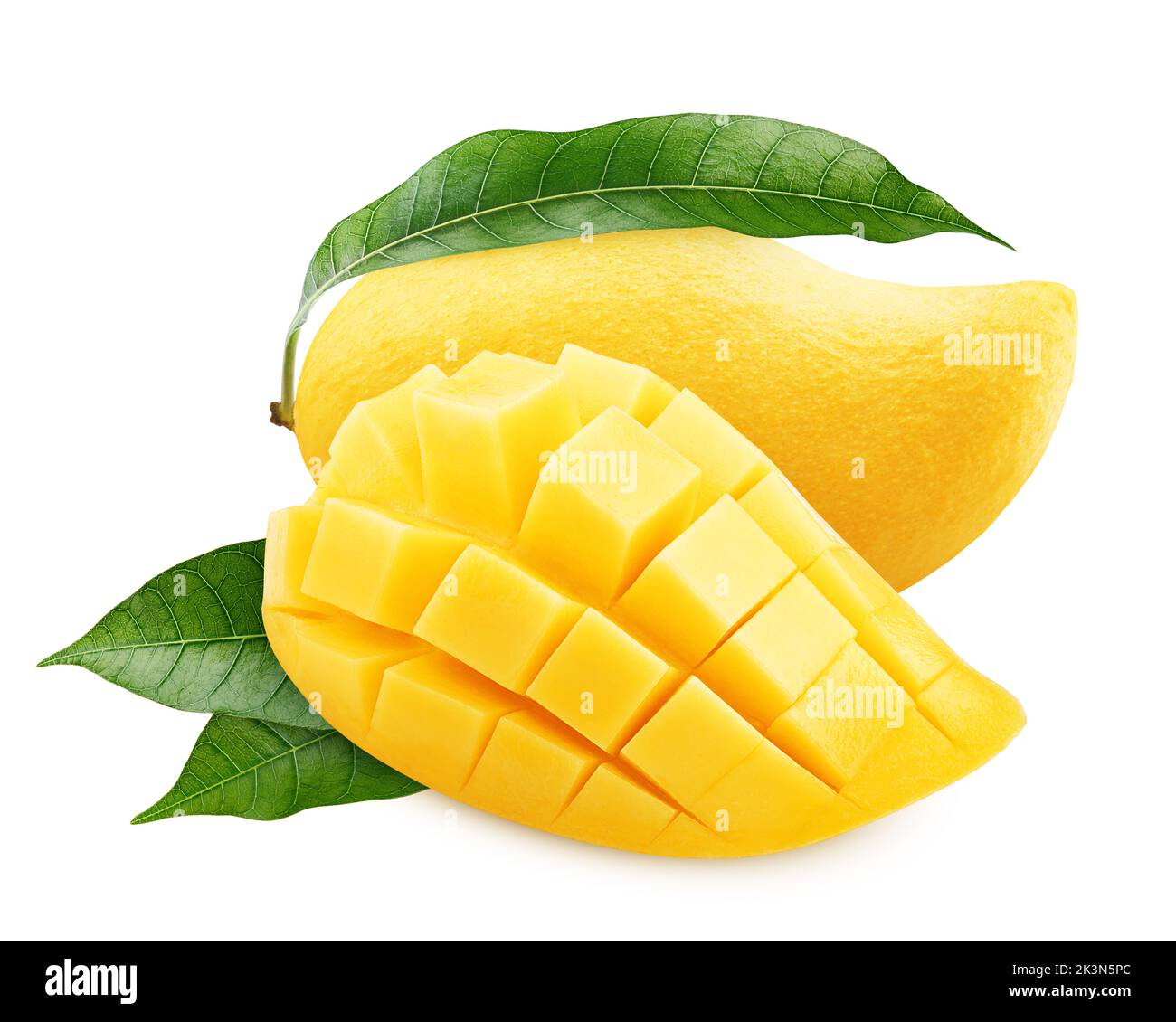 yellow mango isolated on white background, clipping path, full depth of field Stock Photo