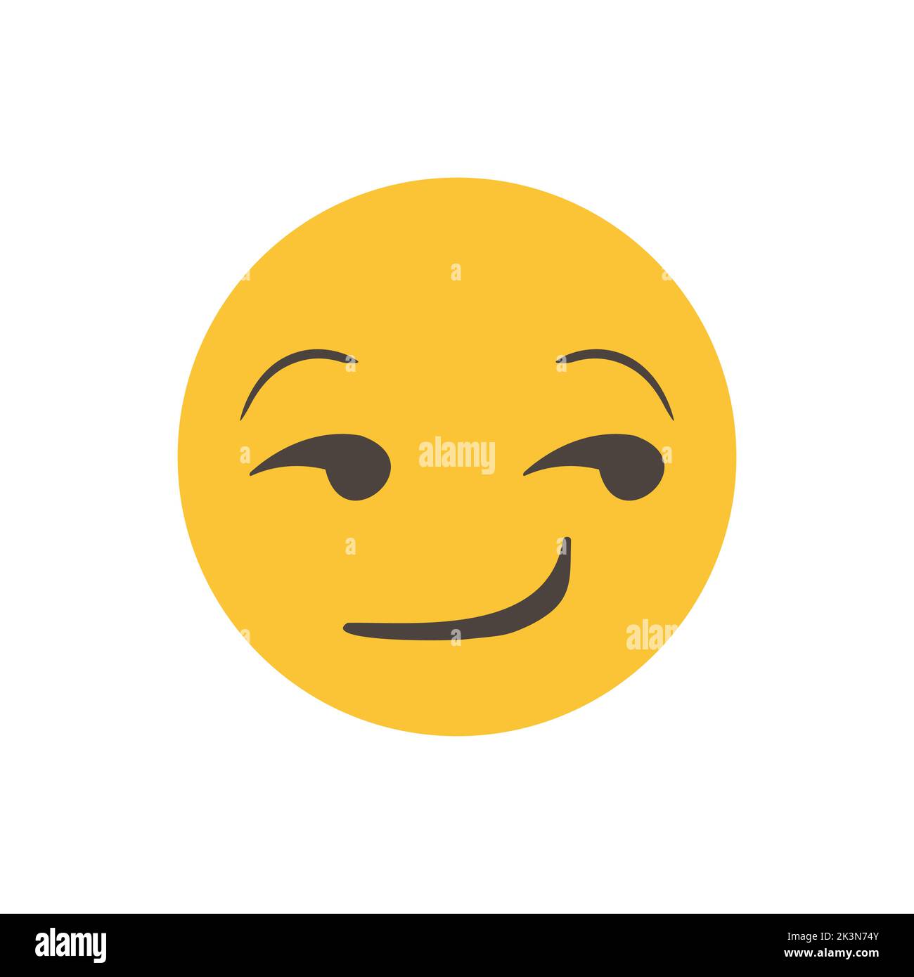 Flirting face, smug face, suggestive face. Vector illustration. smiling