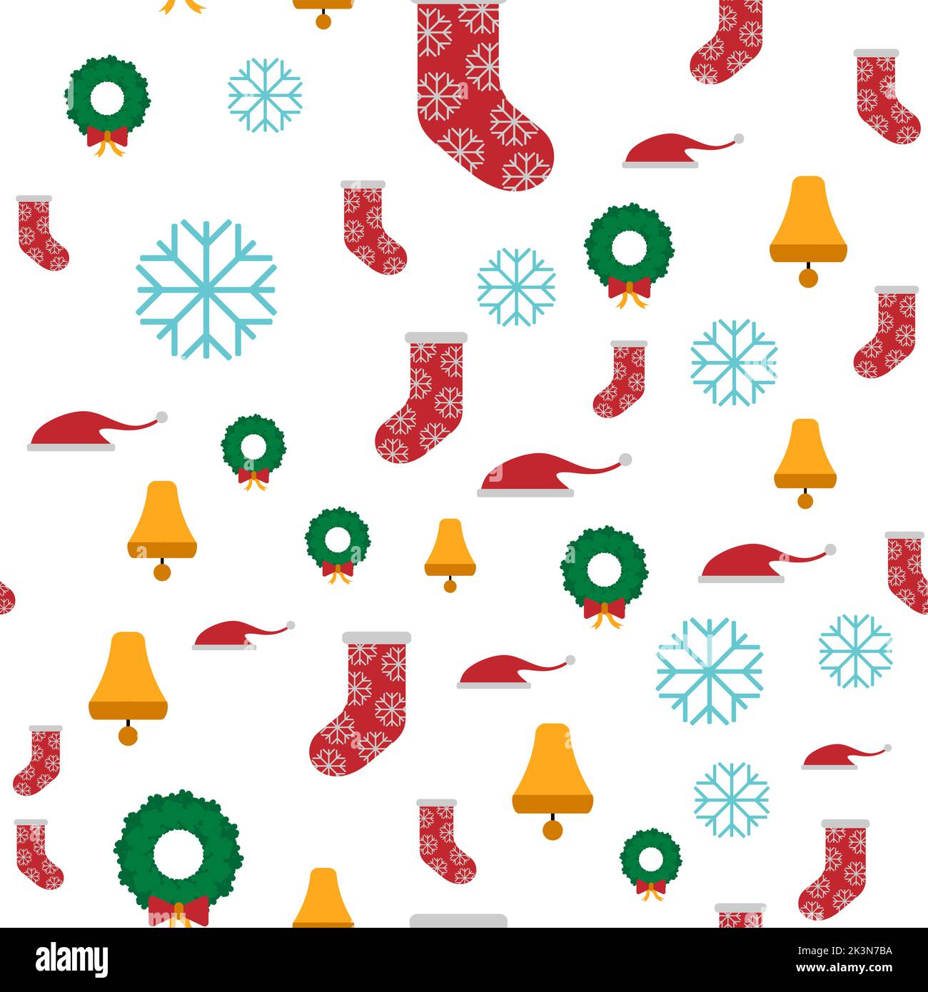 A seamless pattern with Christmas decorations isolated on a white vertical background. Stock Vector