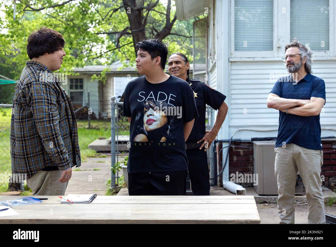 RESERVATION DOGS, from left Travis Thompson, Lane Factor, Zahn