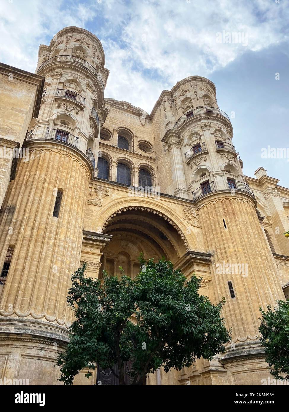 facade of Catedral de la Encarnacion in Malaga, Centro Historico, Andalusia, Spain. High quality photo Stock Photo