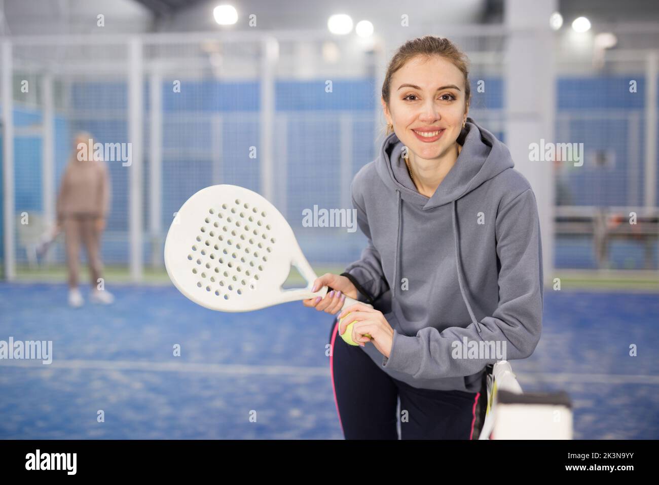 Woman standing padel court hi-res stock photography and images - Alamy