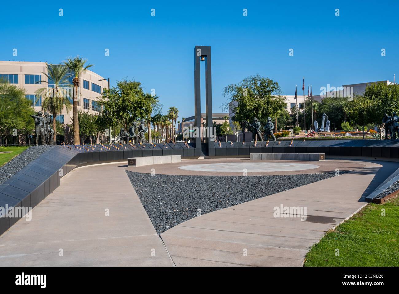 A colossal sculpture group of undying valor in Phoenix, Arizona Stock Photo