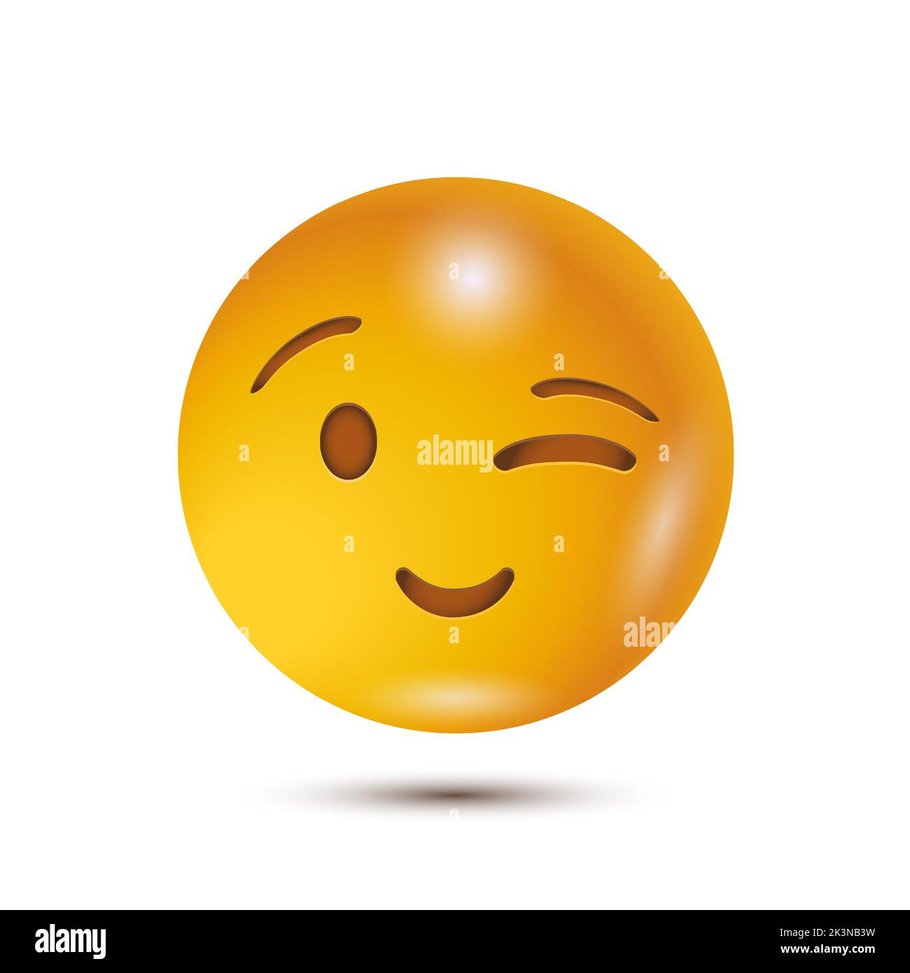 Winky face signals a joke or a hidden meaning. funny yellow emoticon. smiling emoticon character design. 3D emoticon for web. Vector Emoticon. for app Stock Vector