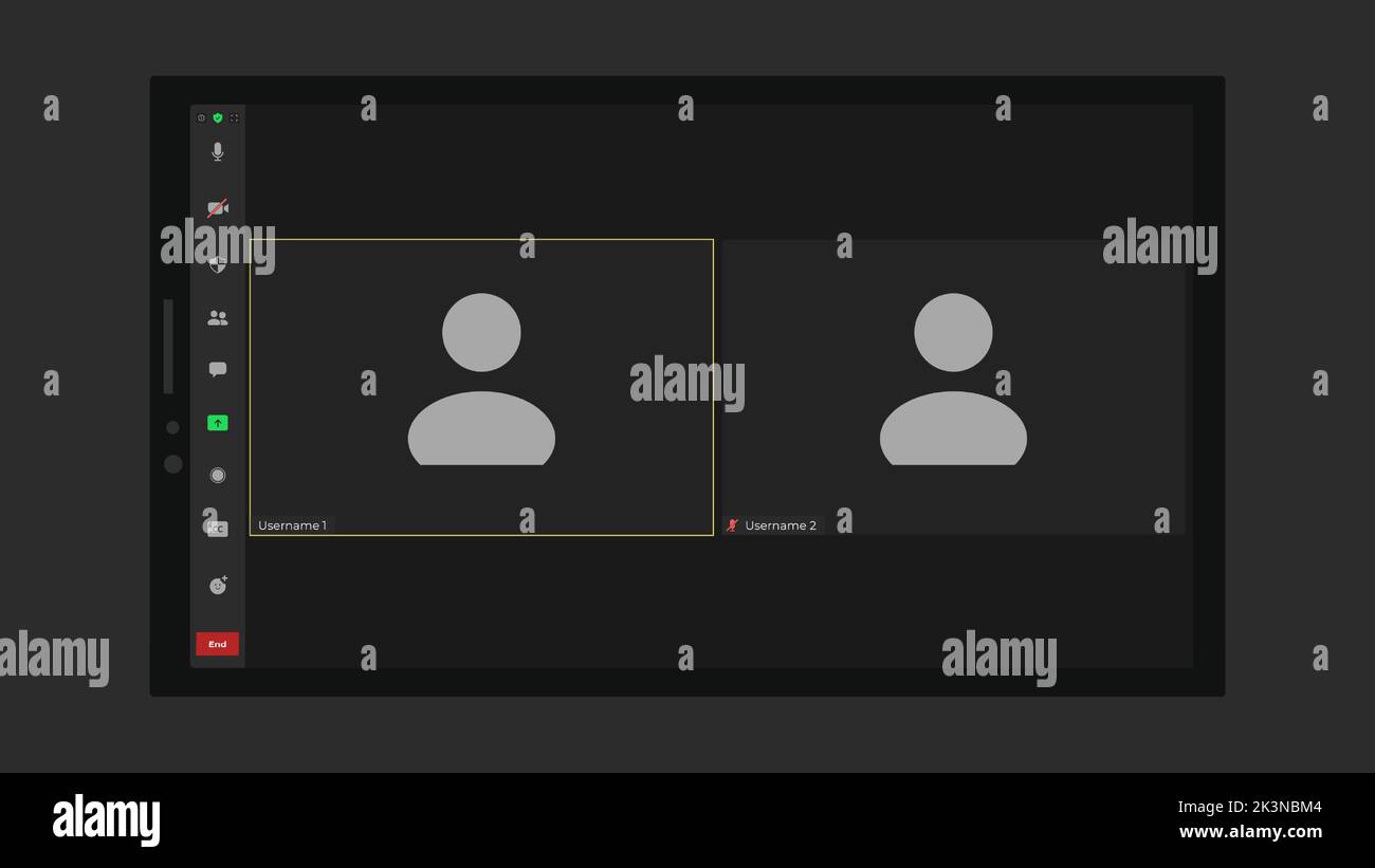 Video conference calls window overlay. User web video call window. Call screen template. Video
