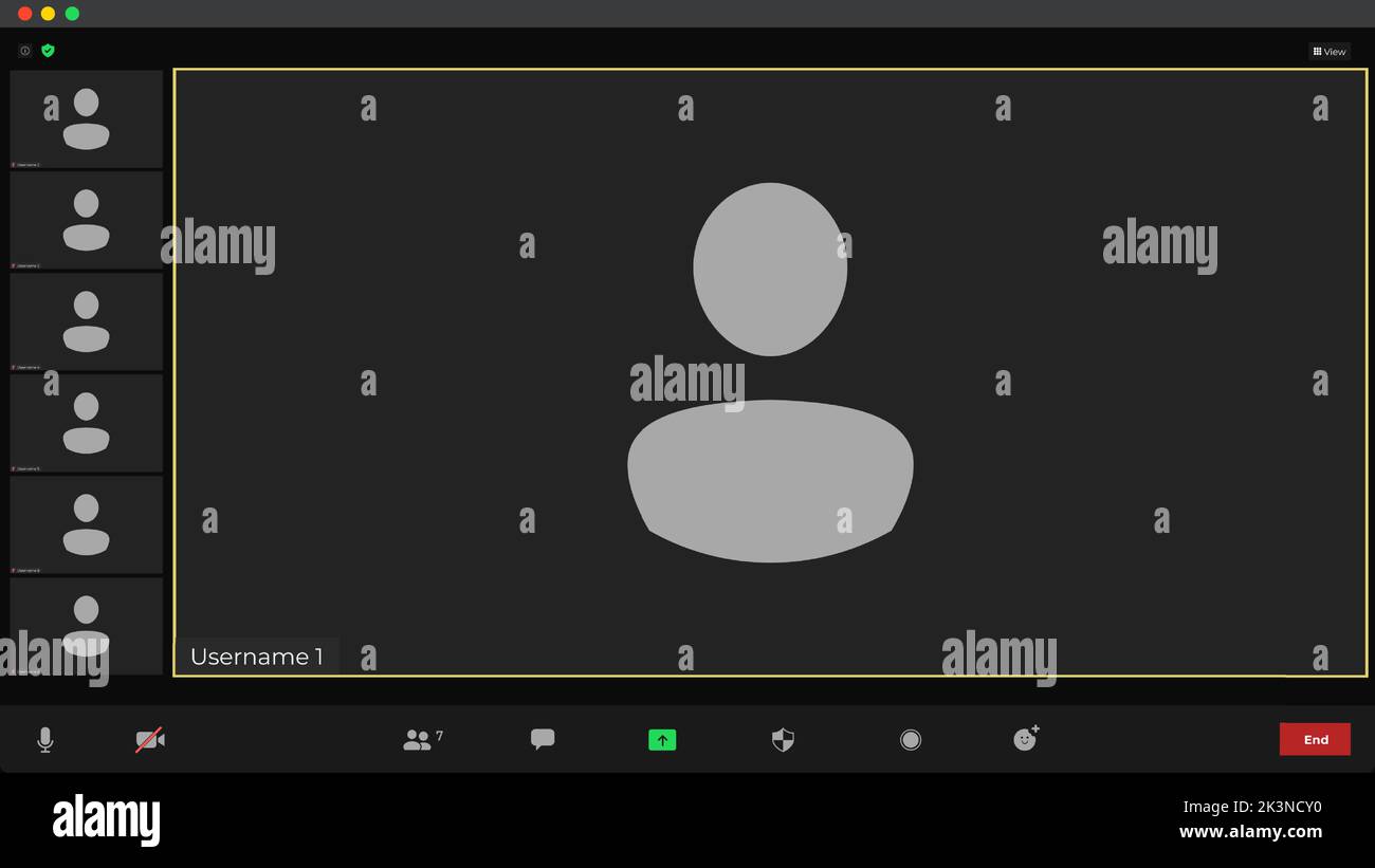 Video conferencing user interface. Online conference meeting. Video ...