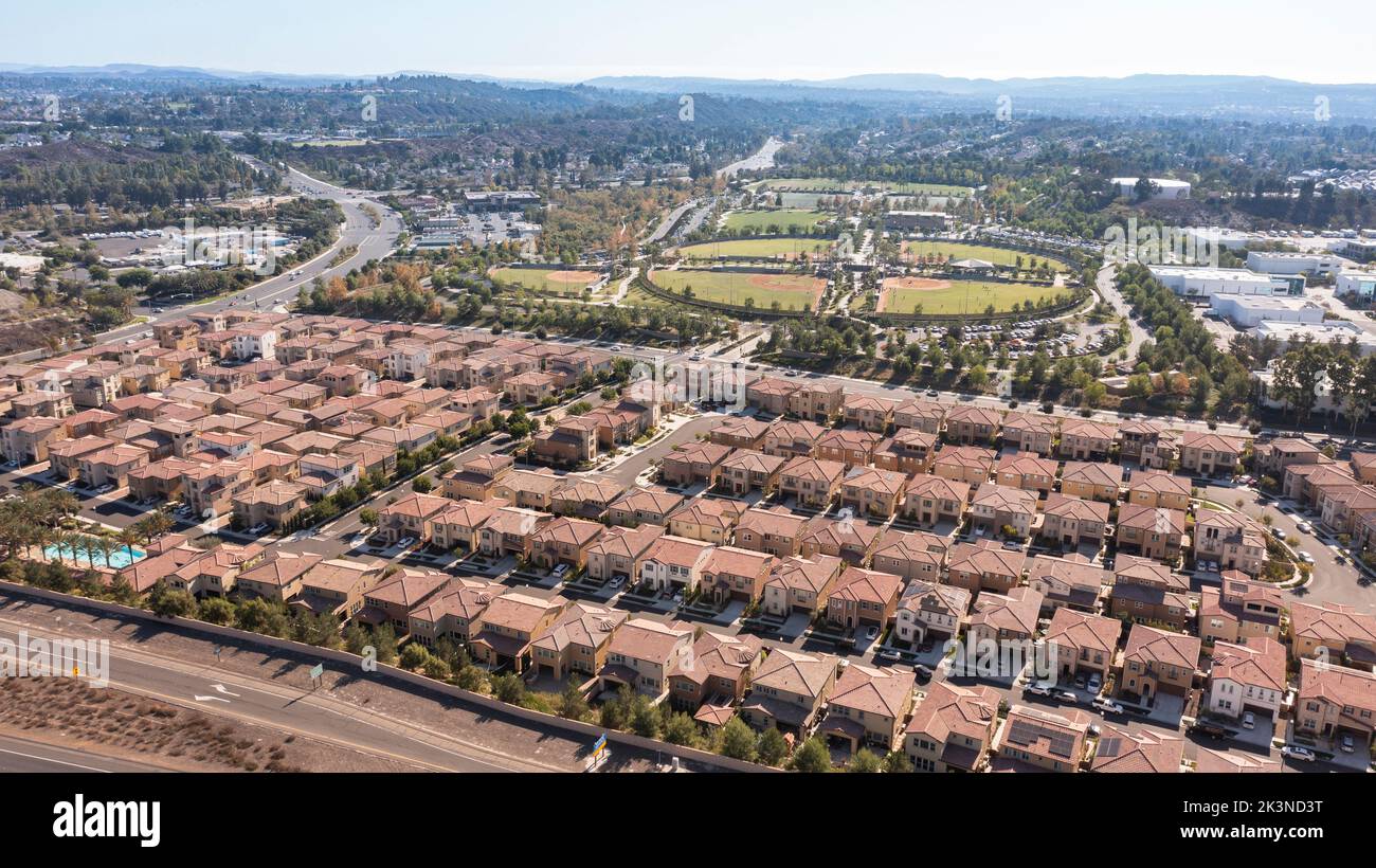 Aerial view of housing in the Foothill Ranch area of Lake Forest