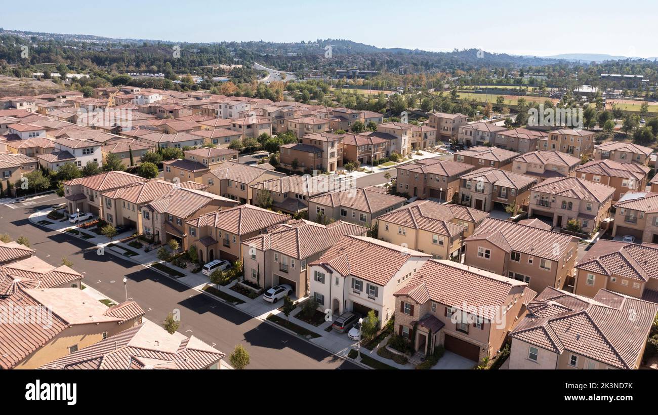 Aerial view of housing in the Foothill Ranch area of Lake Forest