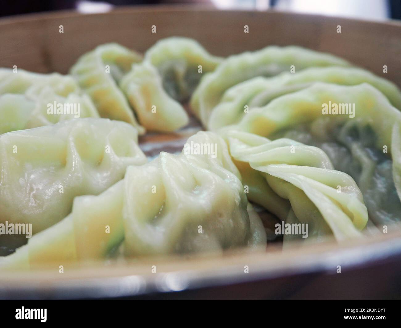 Closeup macro view of Korean steamed dumplings or mandu Stock Photo Alamy