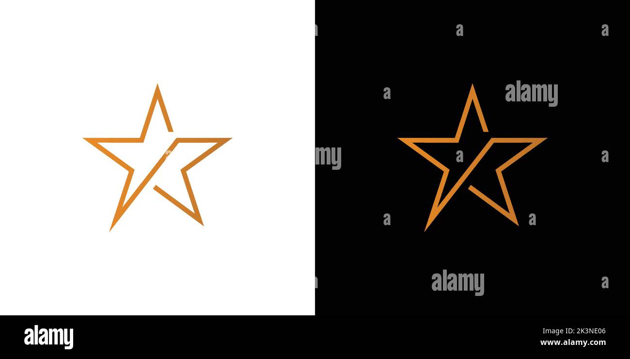 A black and white icon with star for company logo Stock Vector Image ...