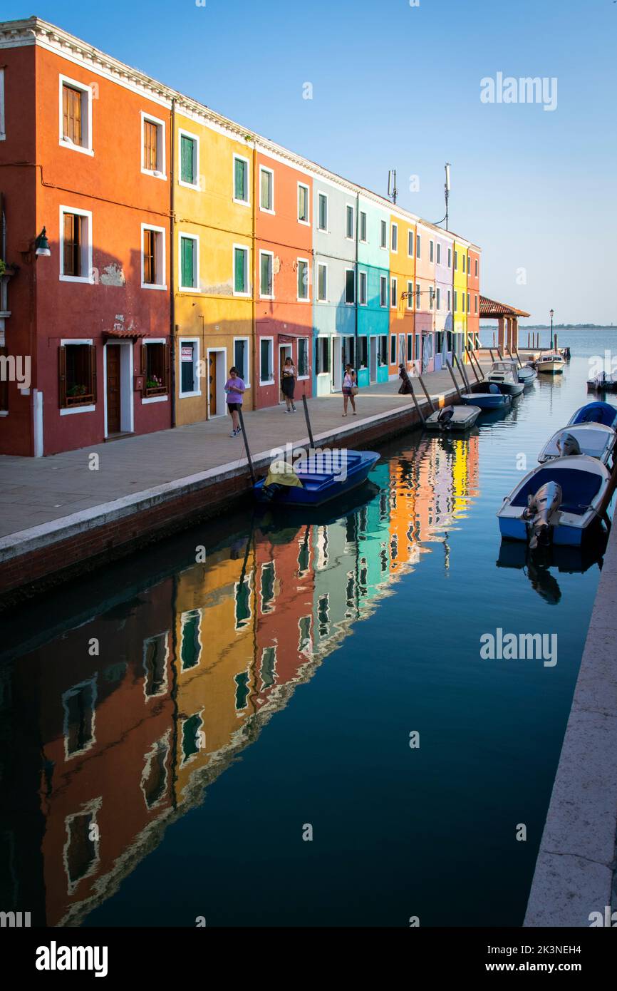 Vivid color houses in the Burano island, Venice Stock Photo