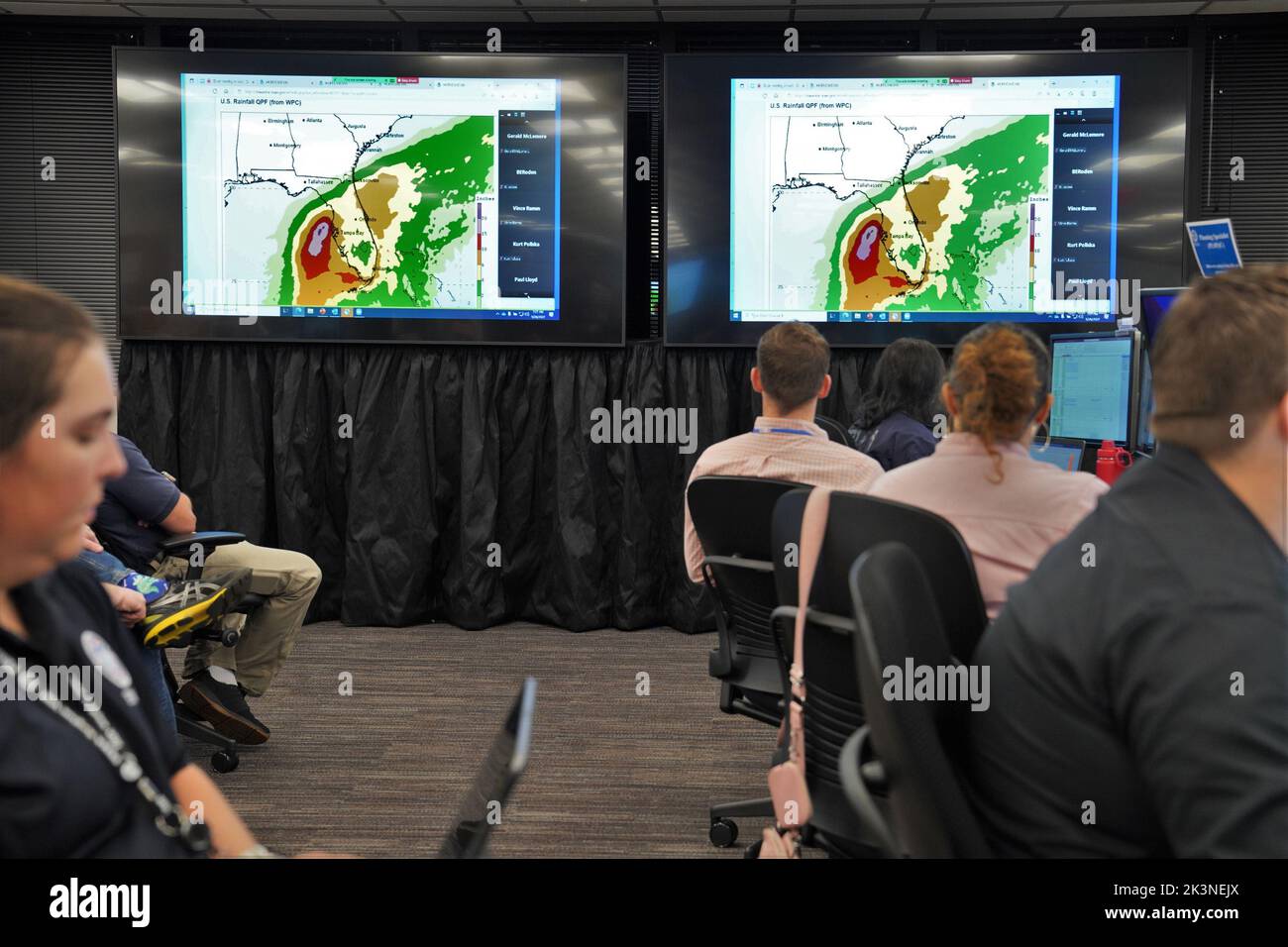Atlanta, United States. 27th Sep, 2022. FEMA Region 4 staff and federal partners at the Regional Response Coordination Center in Atlanta are pictured on Tuesday, September 27, 2022, working around the clock in preparation for Hurricane Ian. Photo by FEMA/UPI Credit: UPI/Alamy Live News Stock Photo