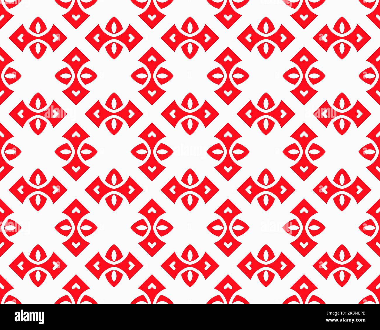 Abstract Red seamless repeat pattern flat style Ornament geometric ...