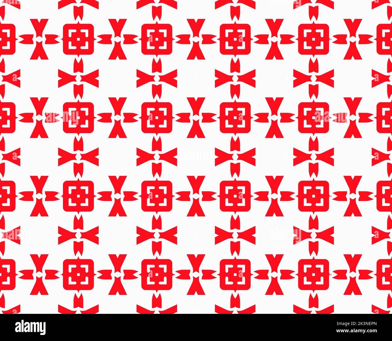 Abstract Red seamless repeat pattern flat style Ornament geometric ...