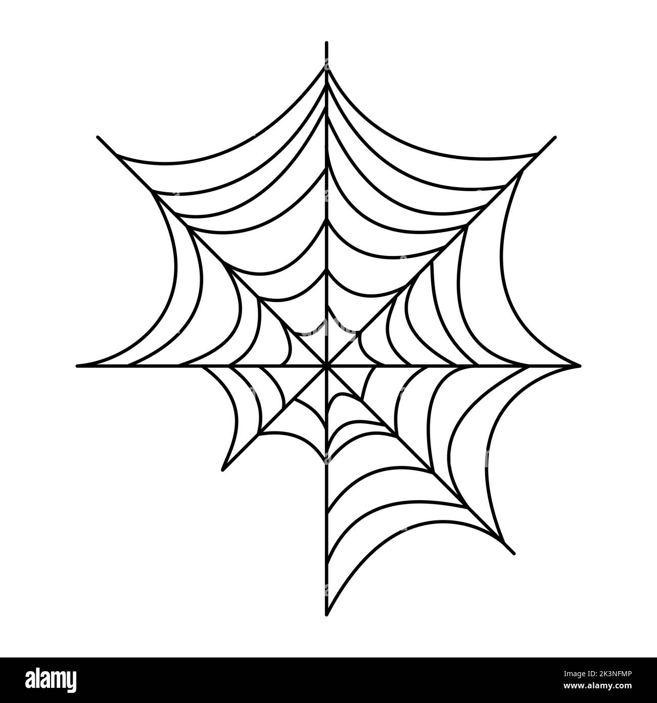 Spider web. Halloween hand drawn cobweb. Vector illustration isolated on white Stock Vector