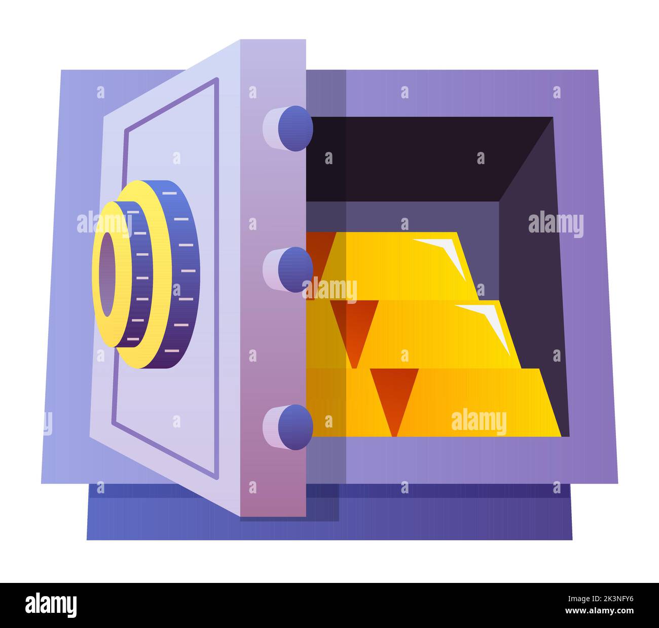 Safe with gold bars - modern flat design style single isolated image Stock Vector