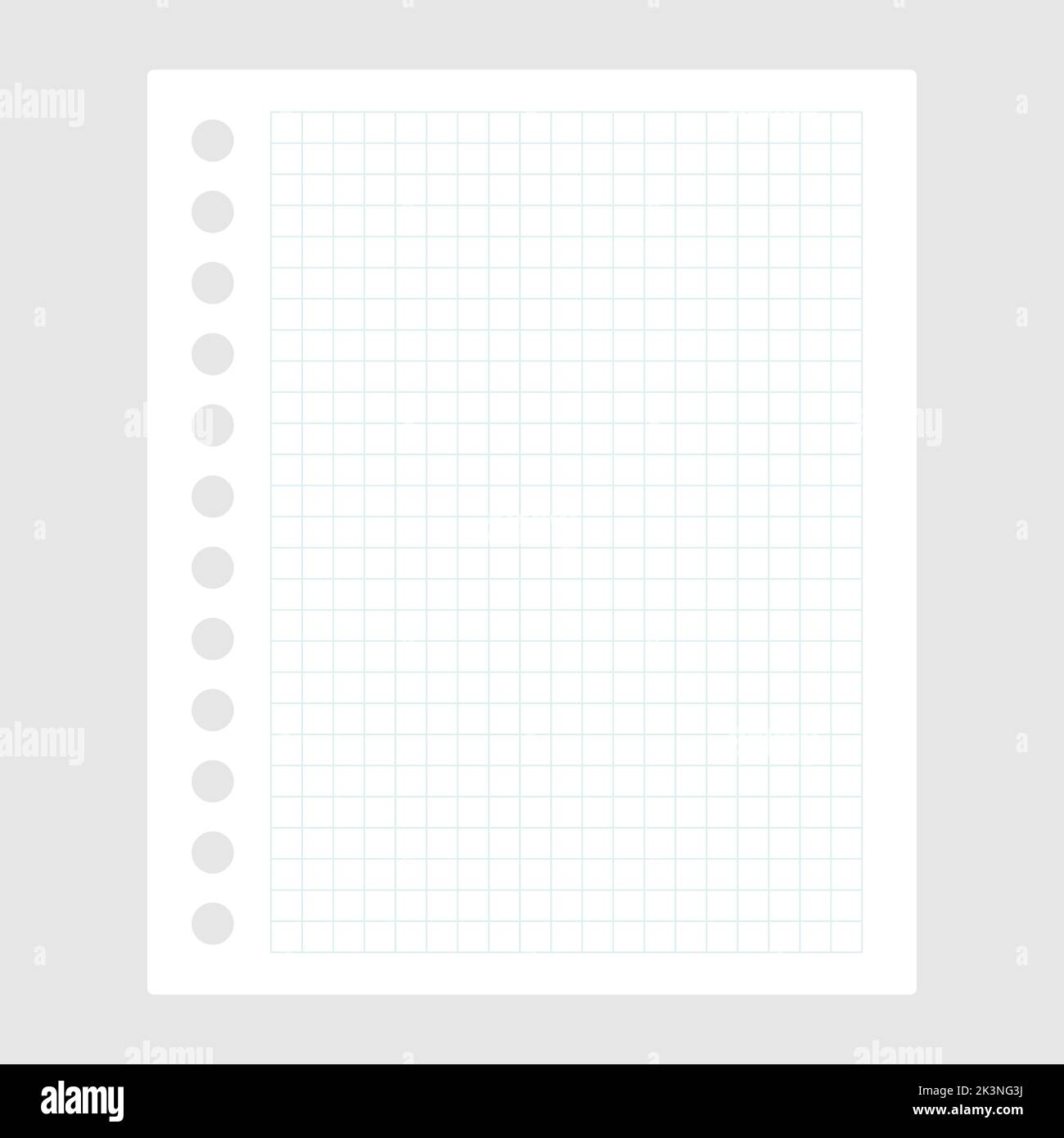 Squared clean notepaper. Paper blank empty sheet. Vector isolated on white. Stock Vector
