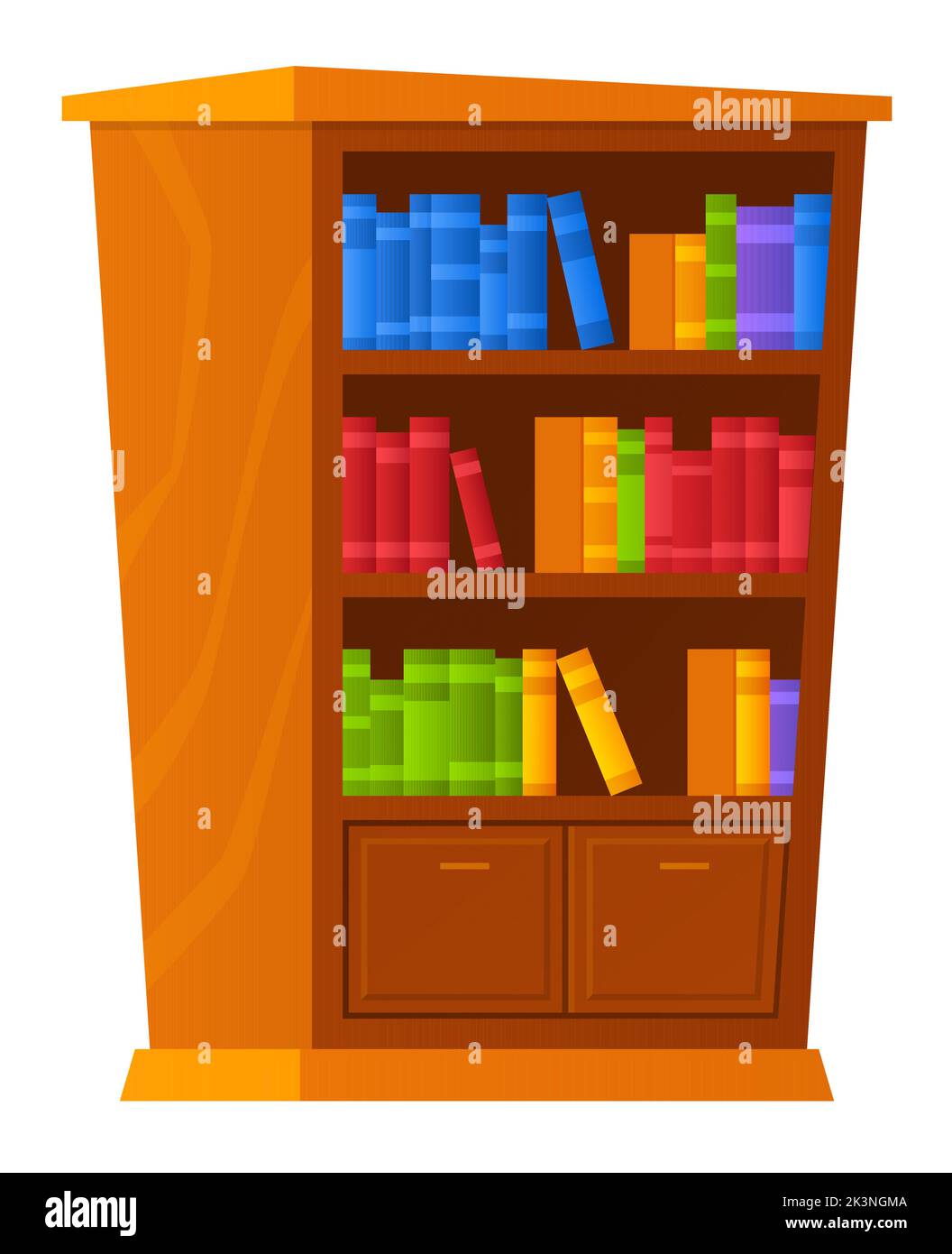 Bookshelf - modern flat design style single isolated image Stock Vector