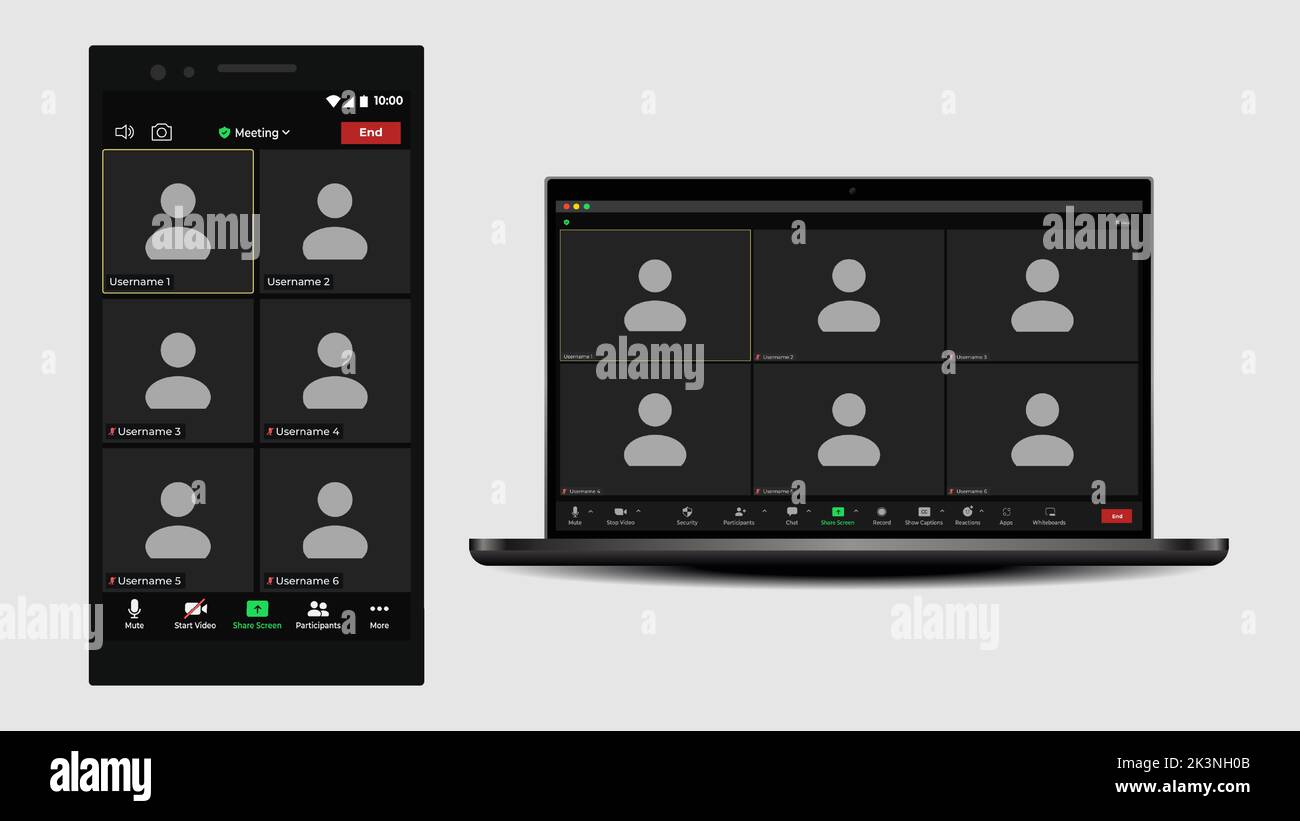 Online video call interface template with user icon. User web video ...