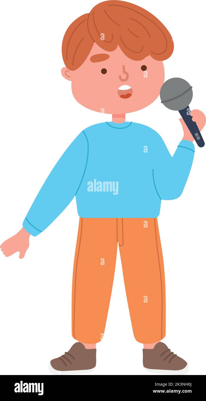 Happy boy singing Stock Vector Image & Art - Alamy
