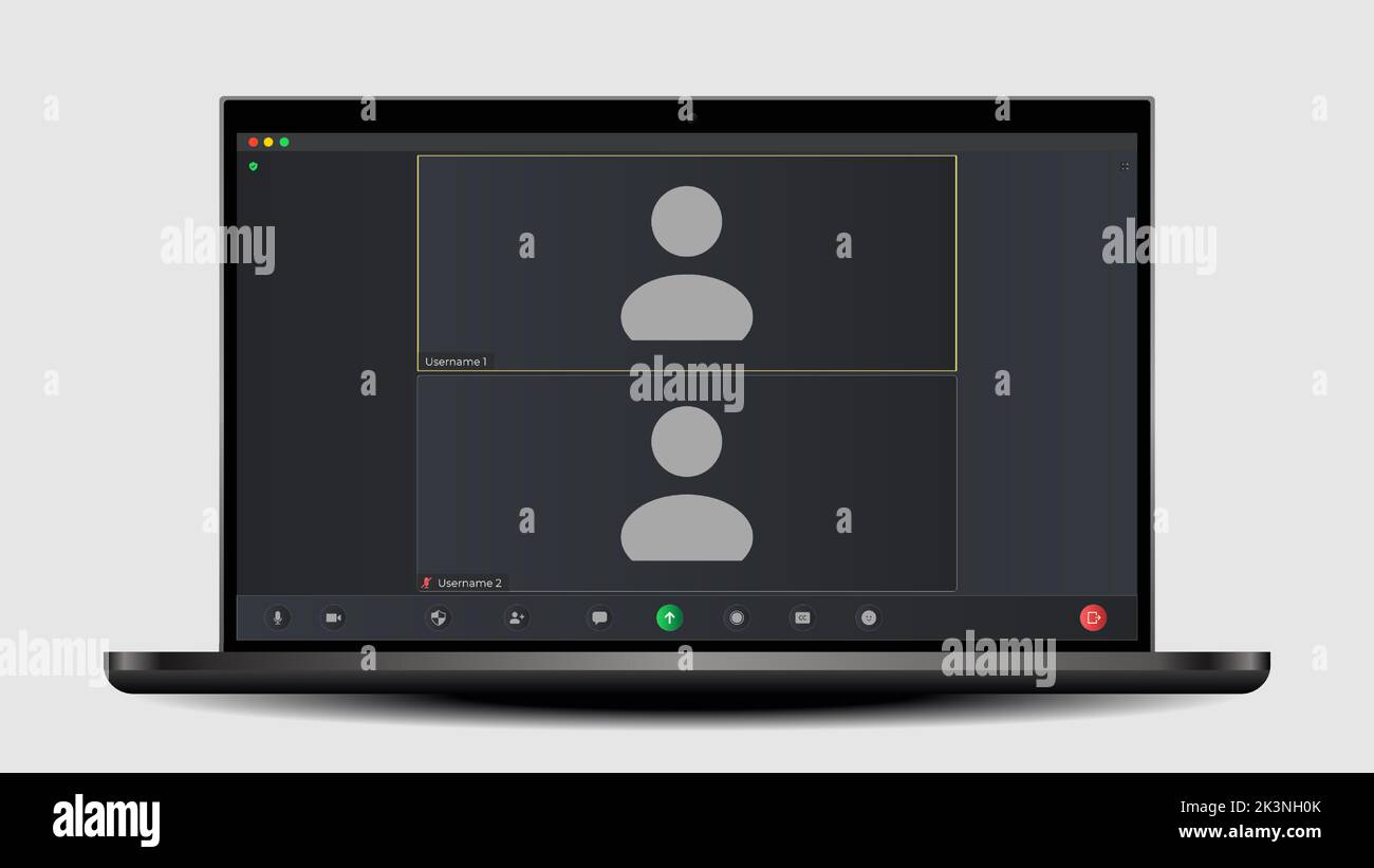 Template video conference user interface. Application for social