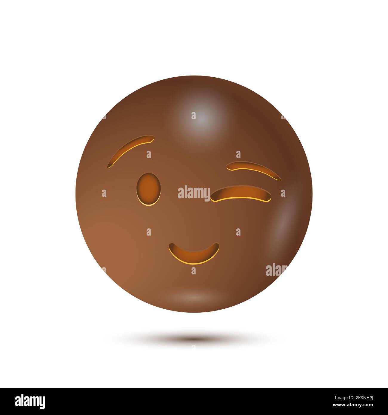 Winky face signals a joke or a hidden meaning. 3D stylized vector icon