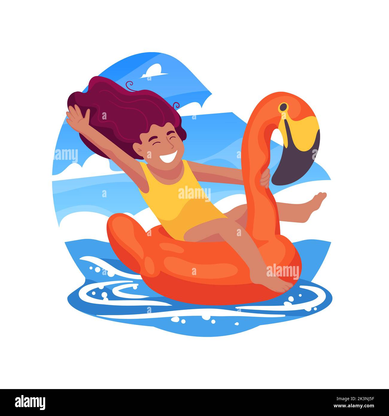 Swimming ring isolated cartoon vector illustration Stock Vector Image