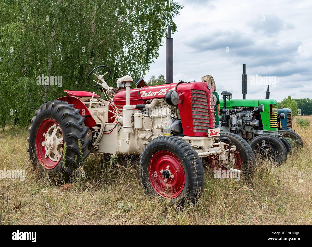 Exhibition of contemporary and historical tractors - Zetor 25 tractor Stock Photo