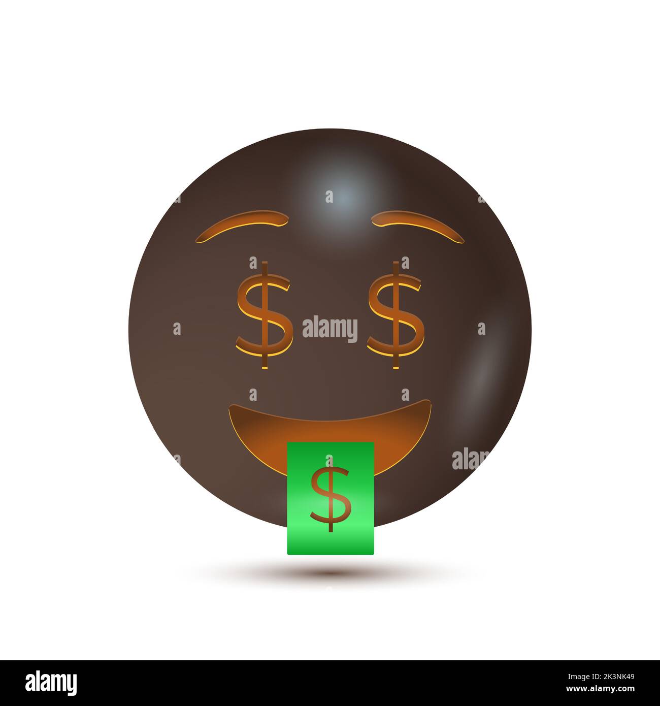 Money mouth face, Dollar sign eyes, money face. Vector illustration