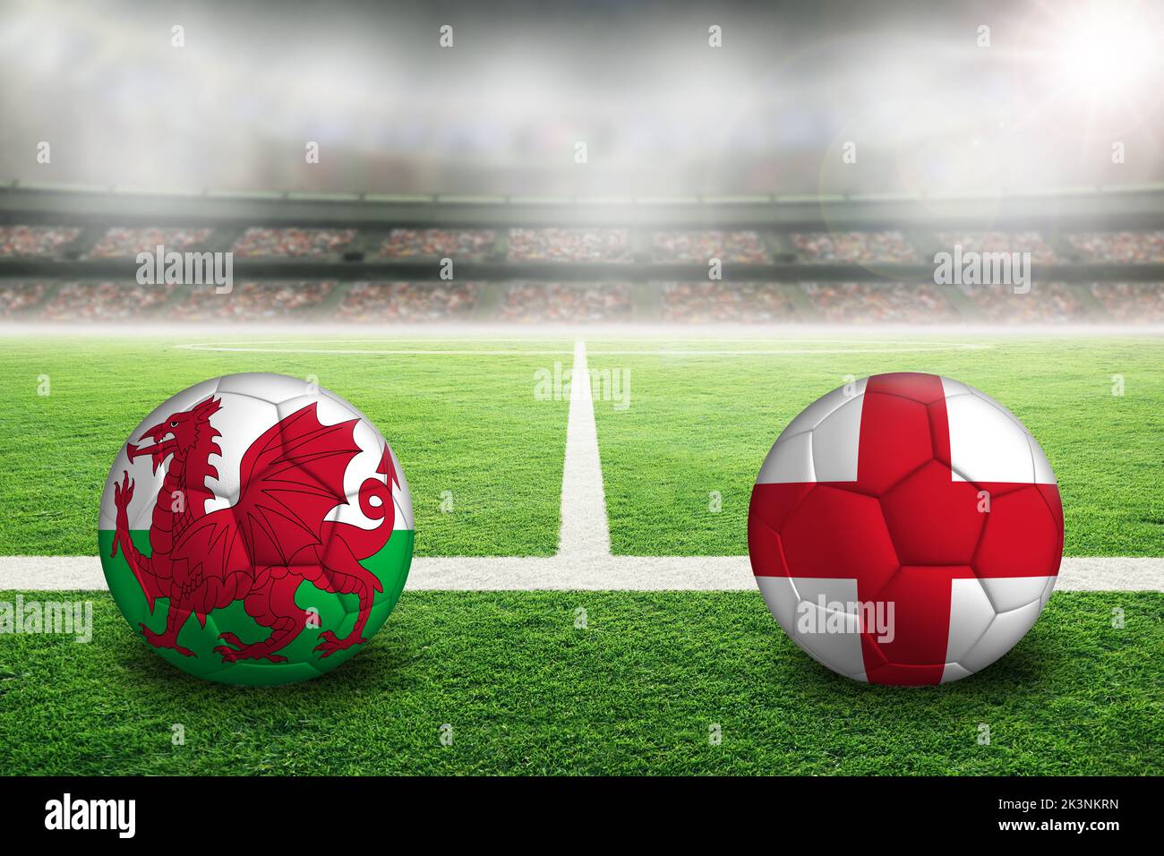 Wales vs england soccer ball in flag hires stock photography and