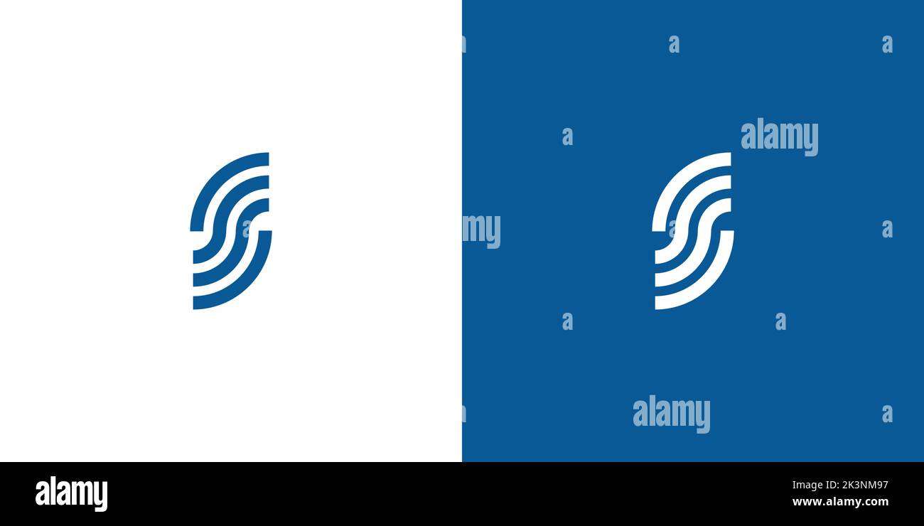 A minimalistic logo design on blue and white background Stock Vector ...