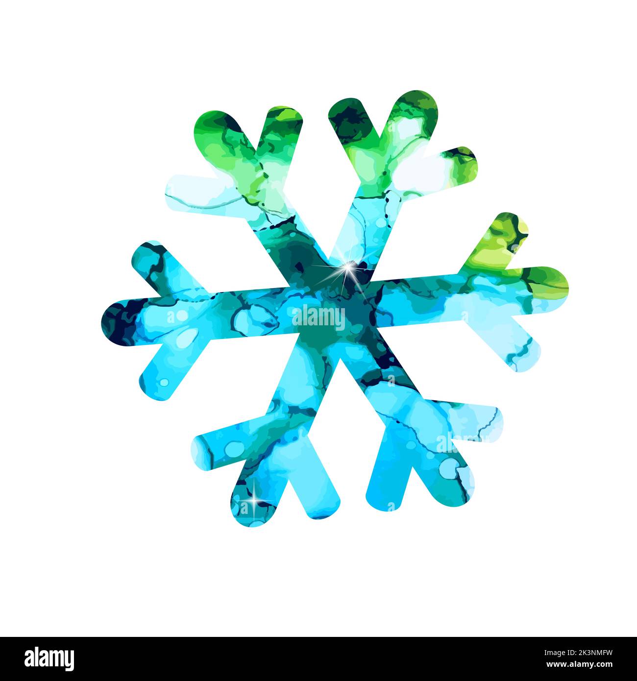 Snowflake blue watercolor. Vector illustration Stock Vector Image & Art