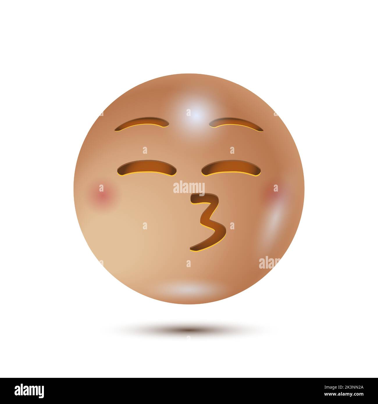 Kissing closed eyes. funny yellow emoticon. smiling emoticon character design. 3D emoticon for web. Vector Emoji. for web interface Stock Vector