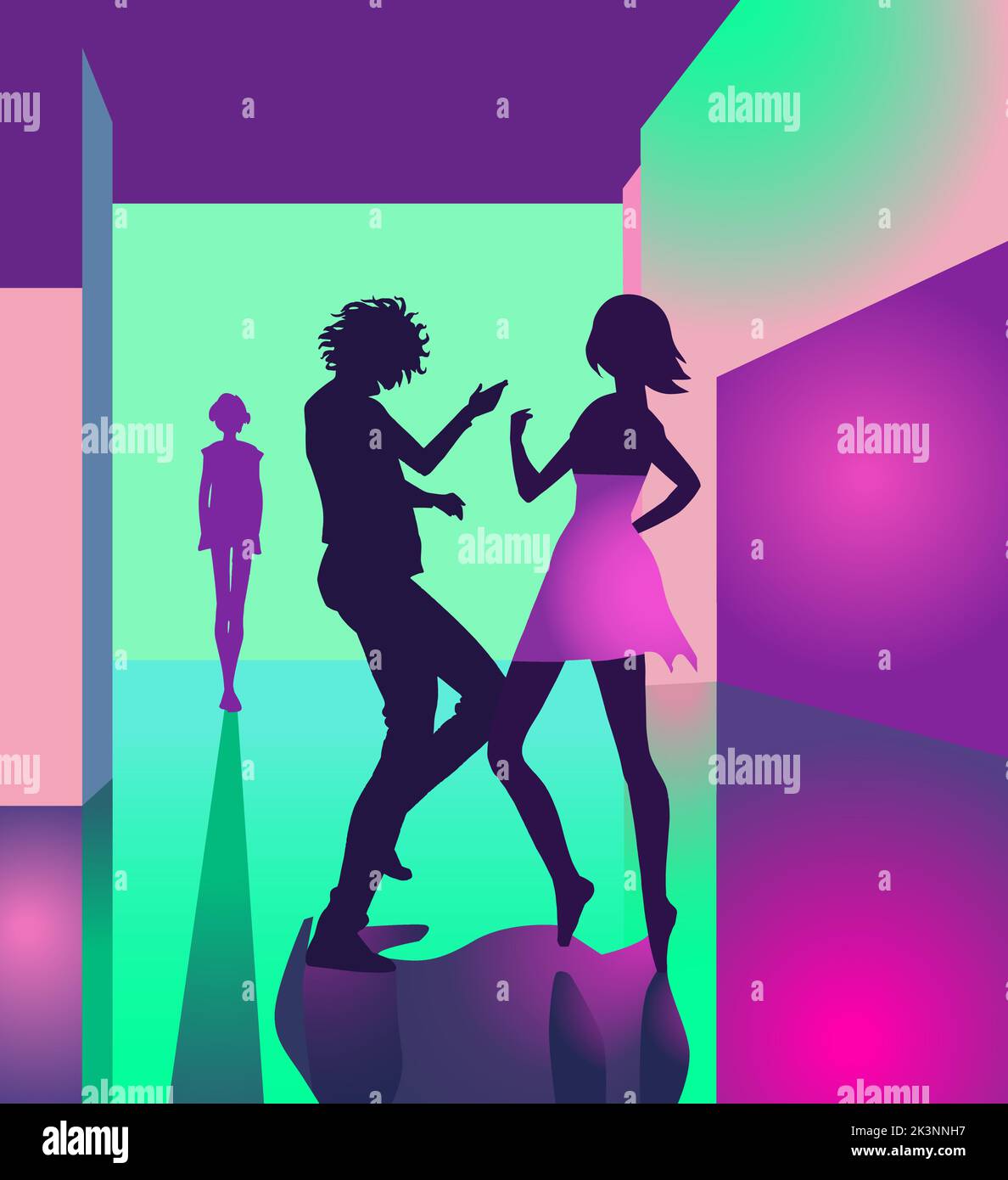 1980-couple-party-stock-vector-images-alamy